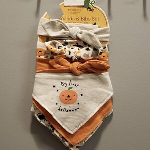 Modern Baby NWT 6-piece Halloween Headbands and Bibs Set